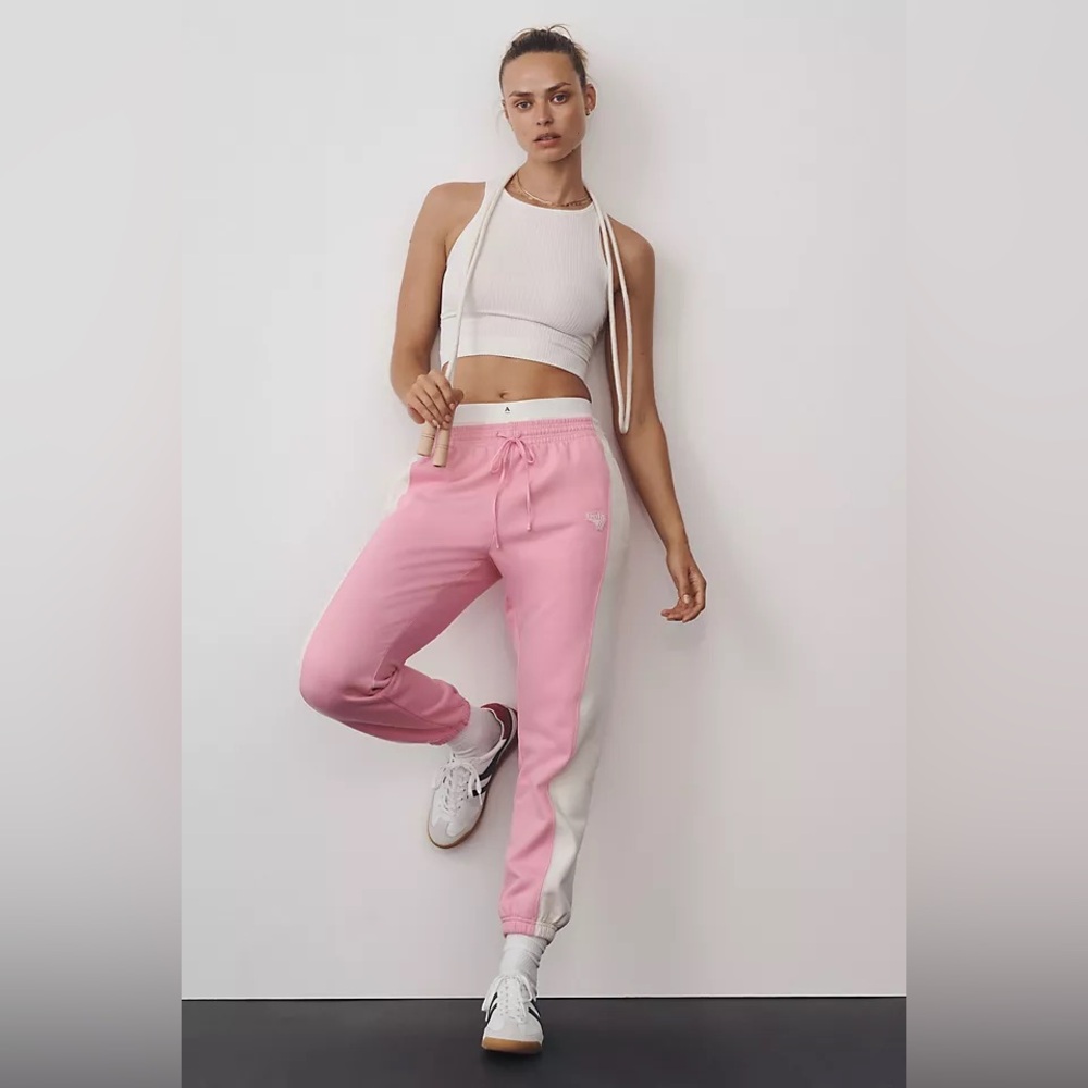 Gola X Anthropologie Pink and White Joggers NWT $98 Small - Picture 2 of 12
